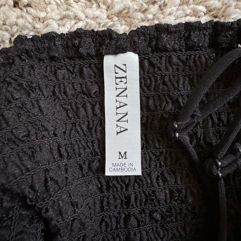 Black Lace Ruffled Tank Top - Picture 3 of 3
